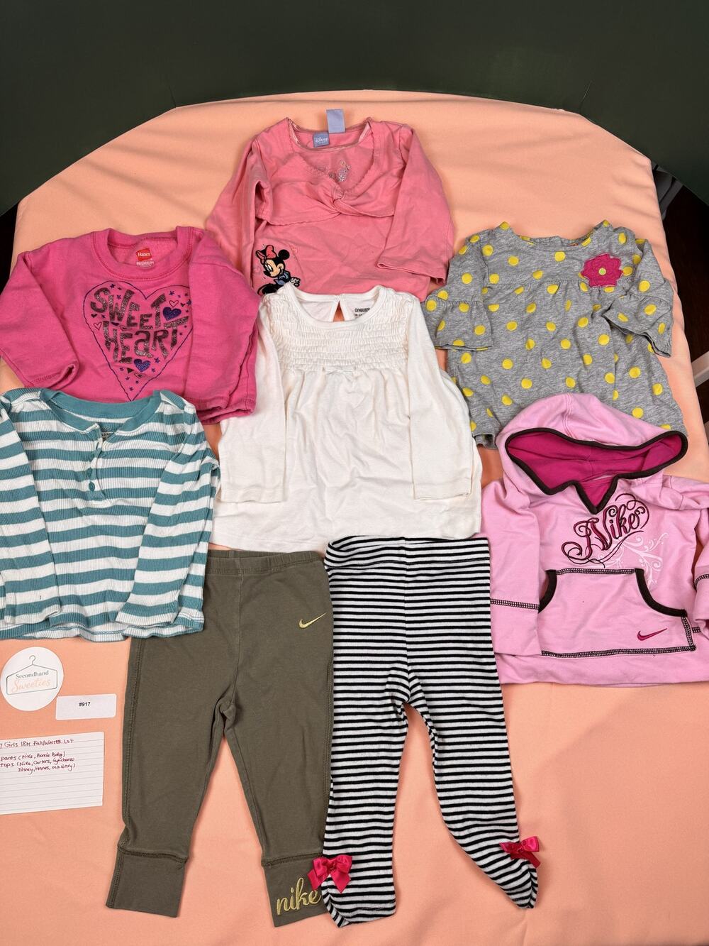 Girls 18M Fall Winter Clothing Bundle 8 Pc Nike Disney Gymboree Carters SKU #917